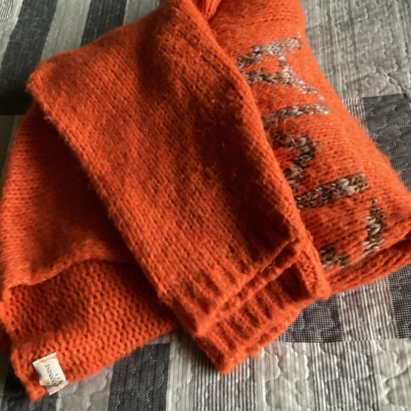 CARLA GIANINNI PARIS OVERSIZED BOXY V NECK ‘KARMA’ ORANGE KNIT SWEATER - Picture 11 of 12